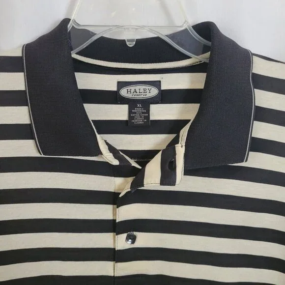 Haley Reserve Polo Golf Shirt Striped XL Men's Cherry Creek Country Club Preppy - Picture 6 of 10